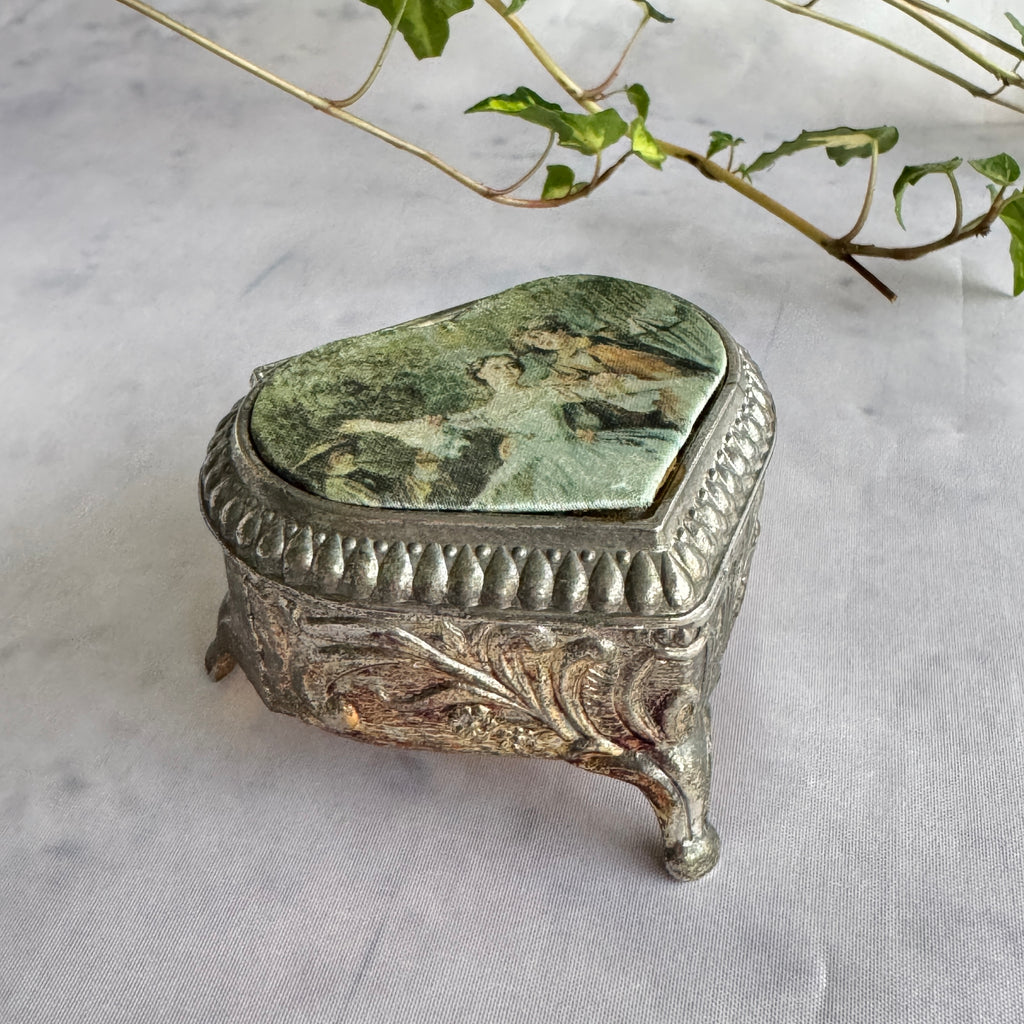 Vintage Japanese Heart Jewelry Box – Romantic Red Velvet Trinket Box