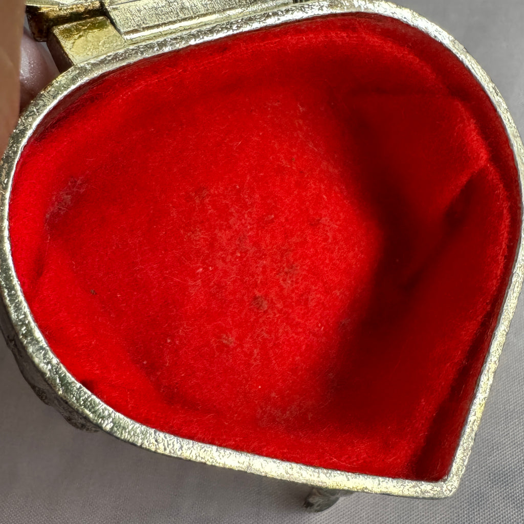 Vintage Japanese Heart Jewelry Box – Romantic Red Velvet Trinket Box