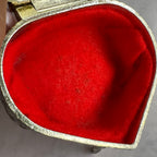 Vintage Japanese Heart Jewelry Box – Romantic Red Velvet Trinket Box