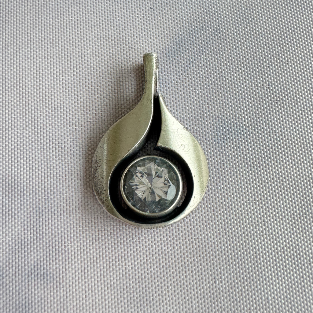 Karl Laine Sterling Silver Rock Crystal Pendant – Finland