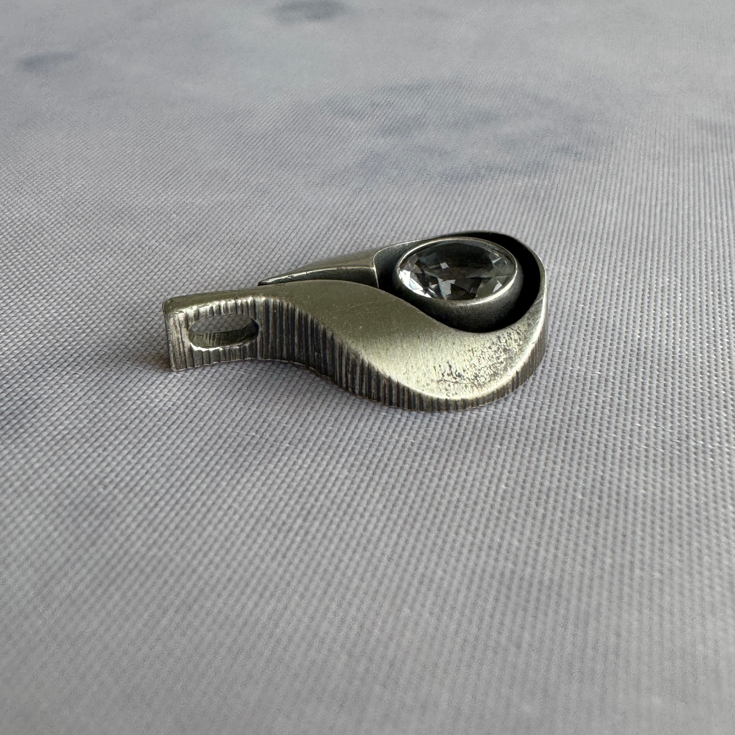 Karl Laine Sterling Silver Rock Crystal Pendant – Finland