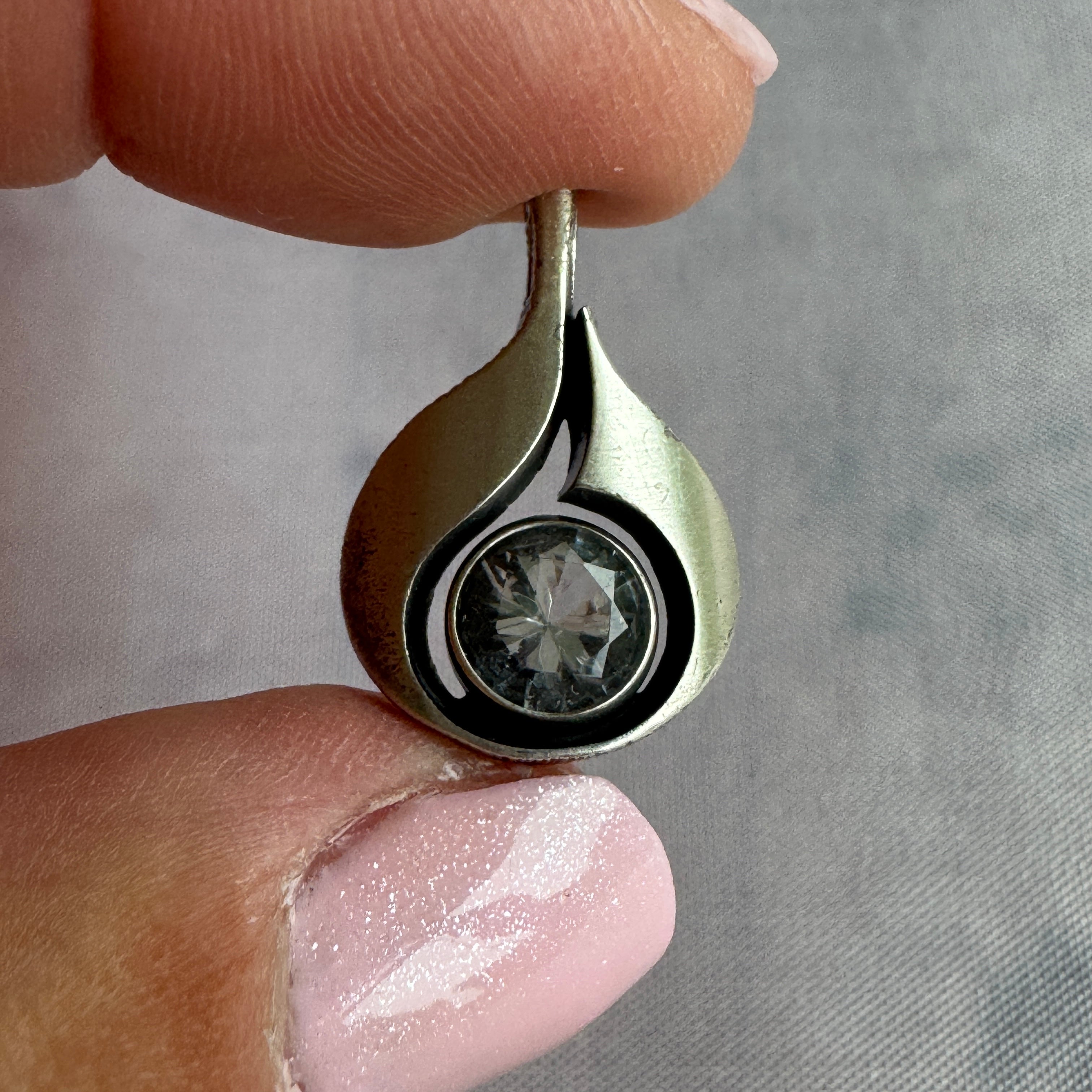 Karl Laine Sterling Silver Rock Crystal Pendant – Finland
