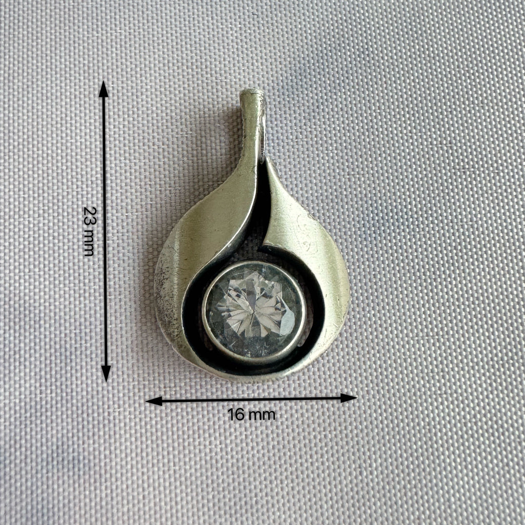 Karl Laine Sterling Silver Rock Crystal Pendant – Finland