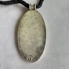 Signed Artisan Crane Heron Bird & Wood Pendant Necklace – Modernist Statement Jewelry
