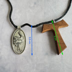 Signed Artisan Crane Heron Bird & Wood Pendant Necklace – Modernist Statement Jewelry
