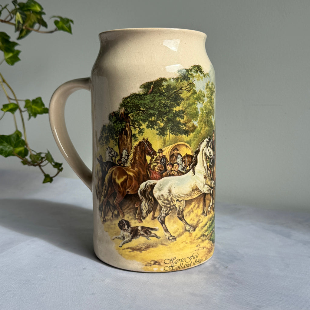 Vintage Wouterus Verschuur Horse Fair Ceramic Beer Stein