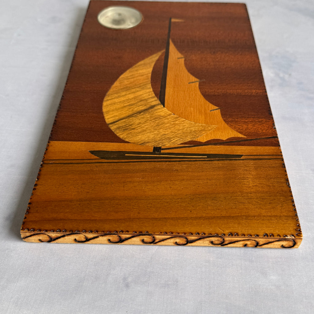 Wooden Sailboat Wall Thermometer, c. 1960s–1970s