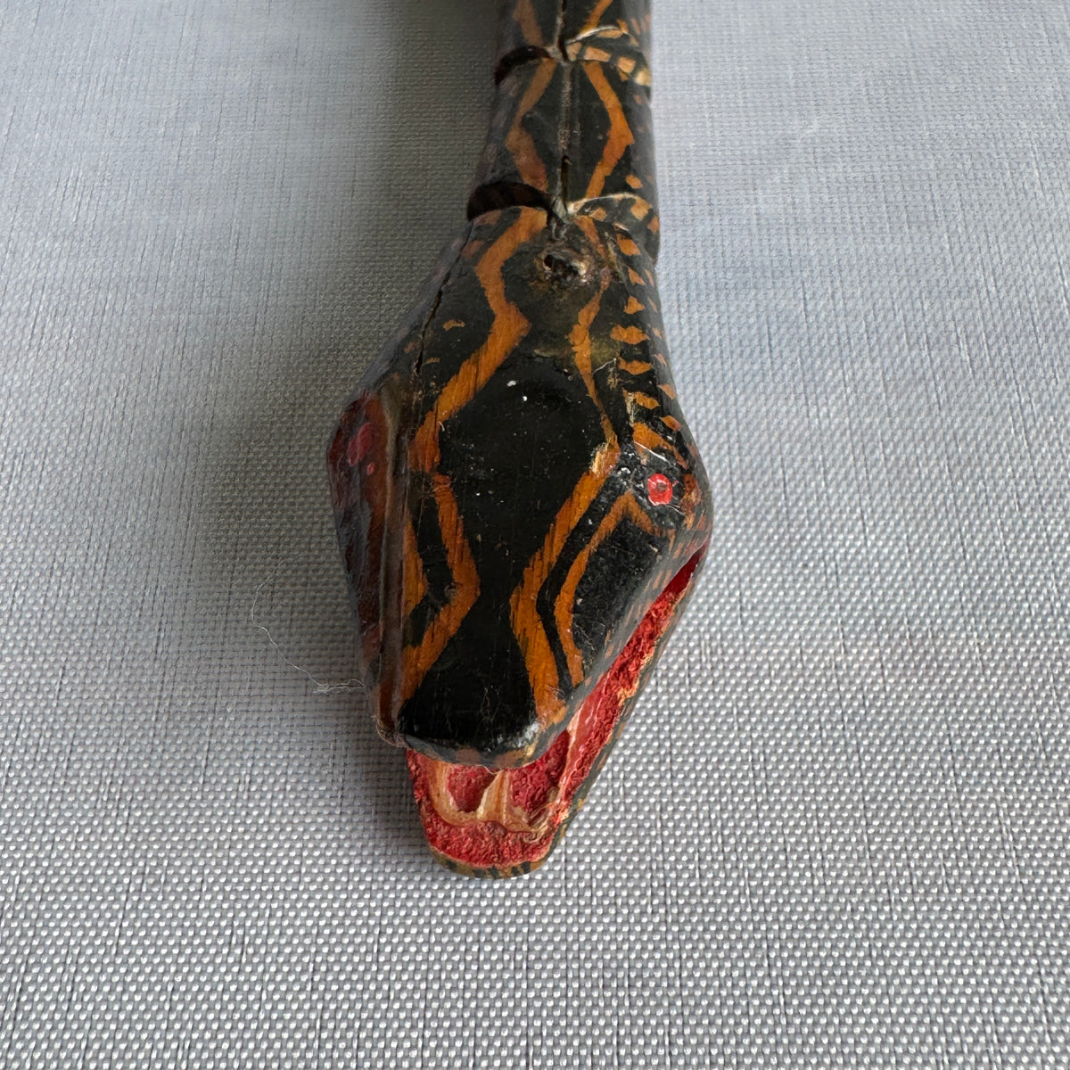 Vintage Articulated Wooden Snakes – Pair of Jointed Folk Art Sculptures
