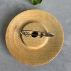 Vintage Estonian Wooden Brooch – Pyrography Folk Art Pin
