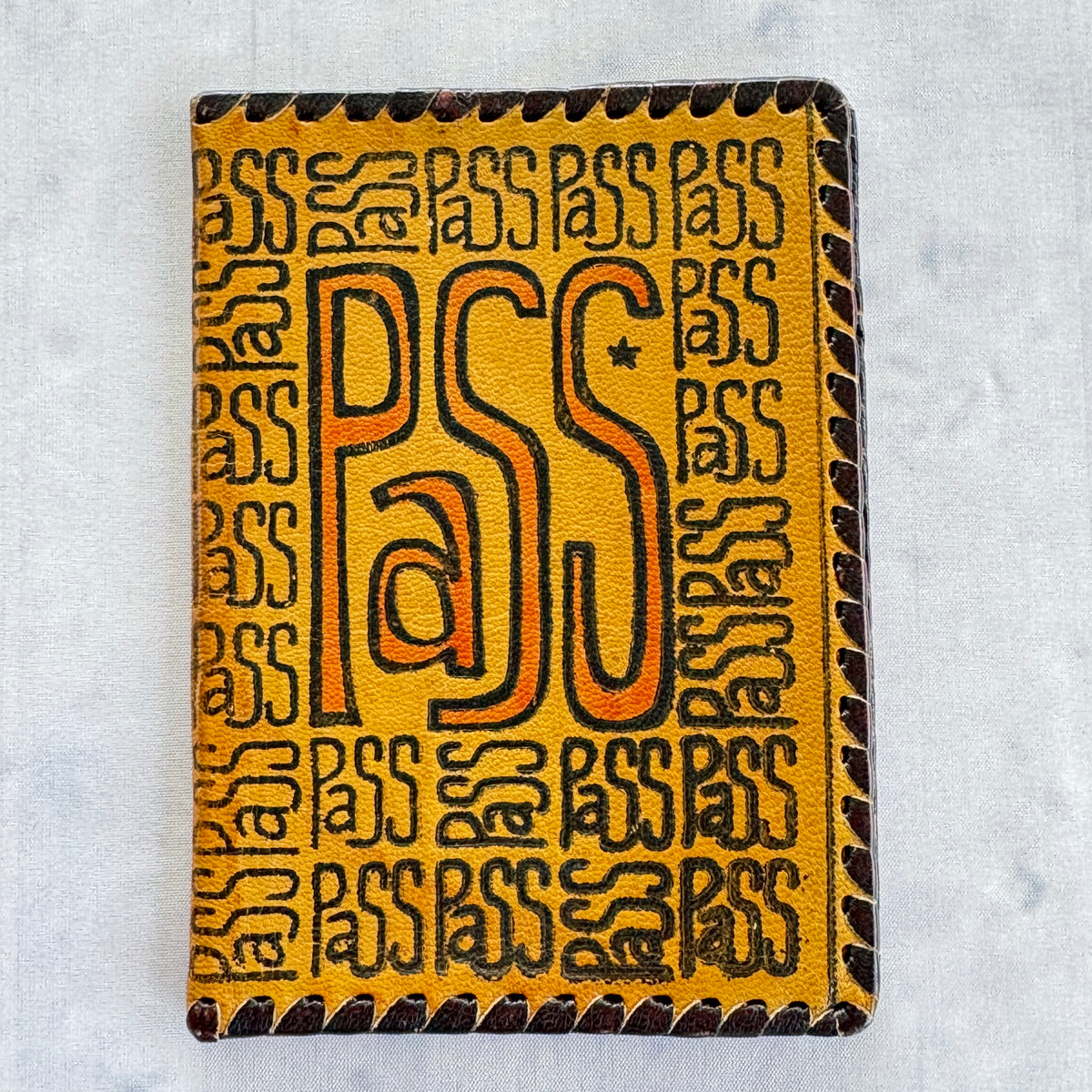 Vintage Estonian Leather Passport Cover – Soviet Era Typography Design