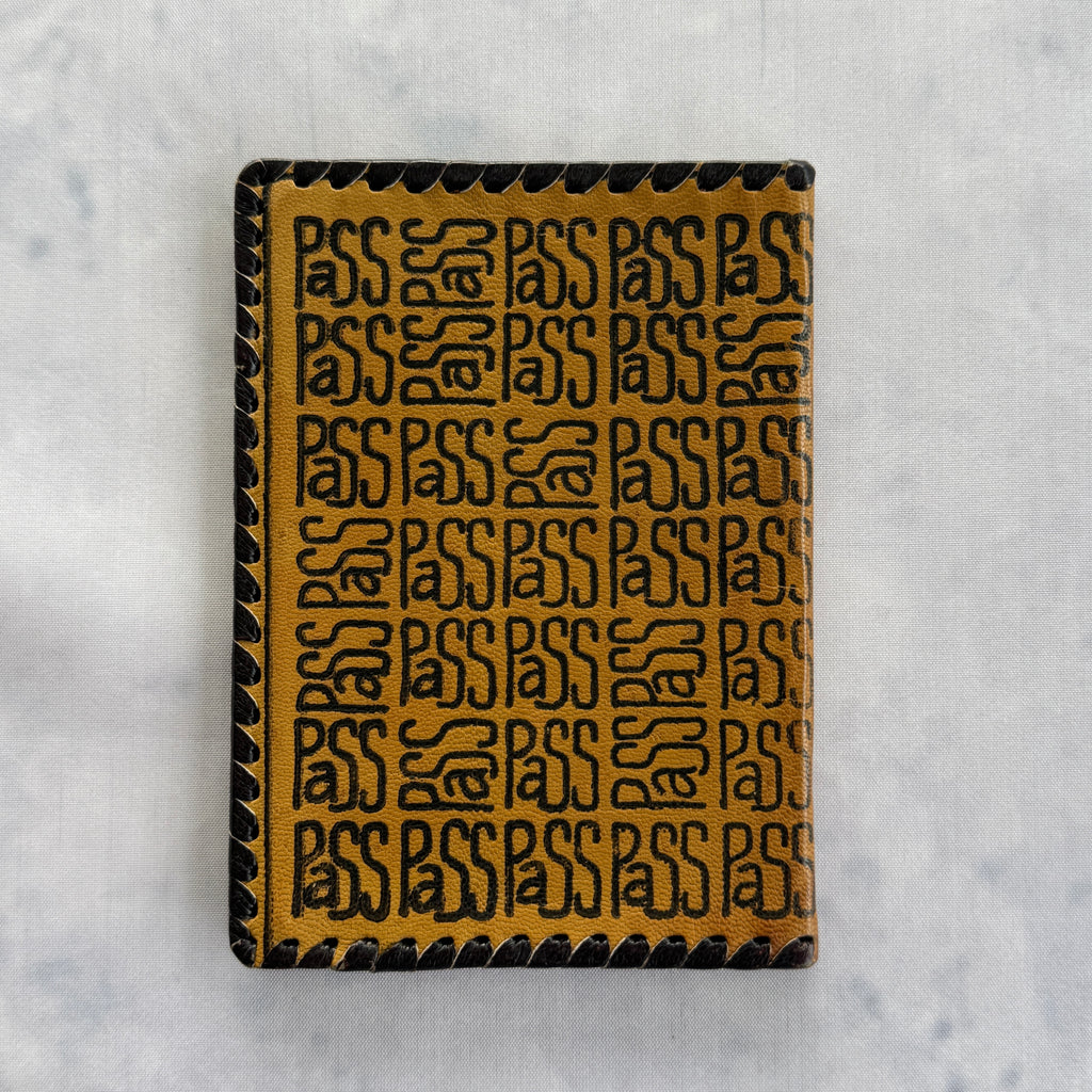 Vintage Estonian Leather Passport Cover – Soviet Era Typography Design