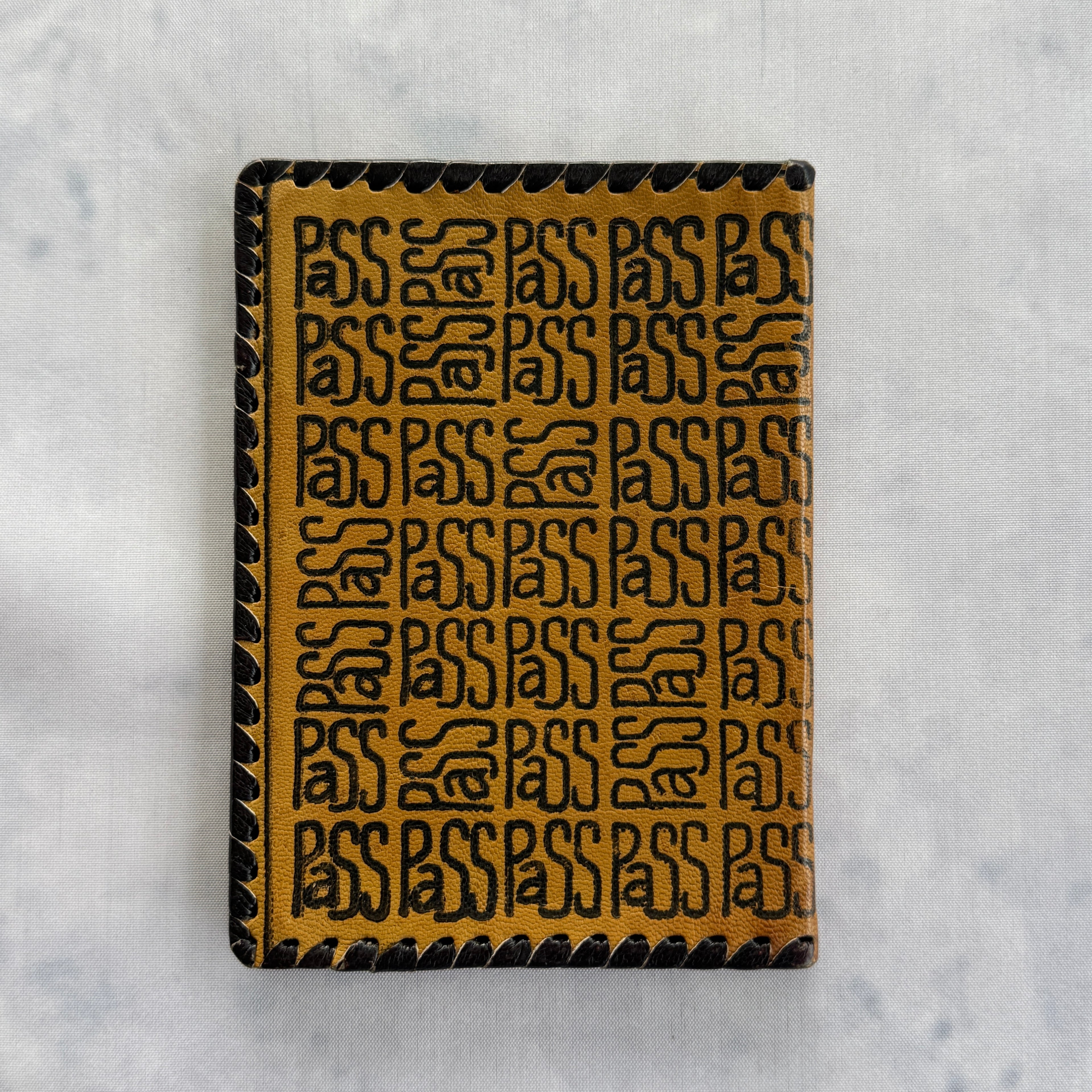 Vintage Estonian Leather Passport Cover – Soviet Era Typography Design