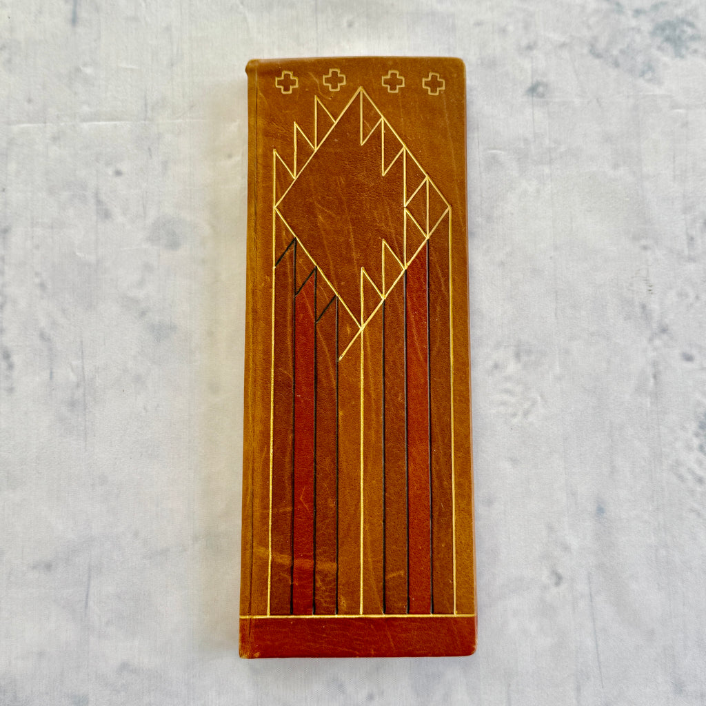 Vintage Estonian KFK Leather Notebook – Soviet Era Art Leatherwork, Geometric Design
