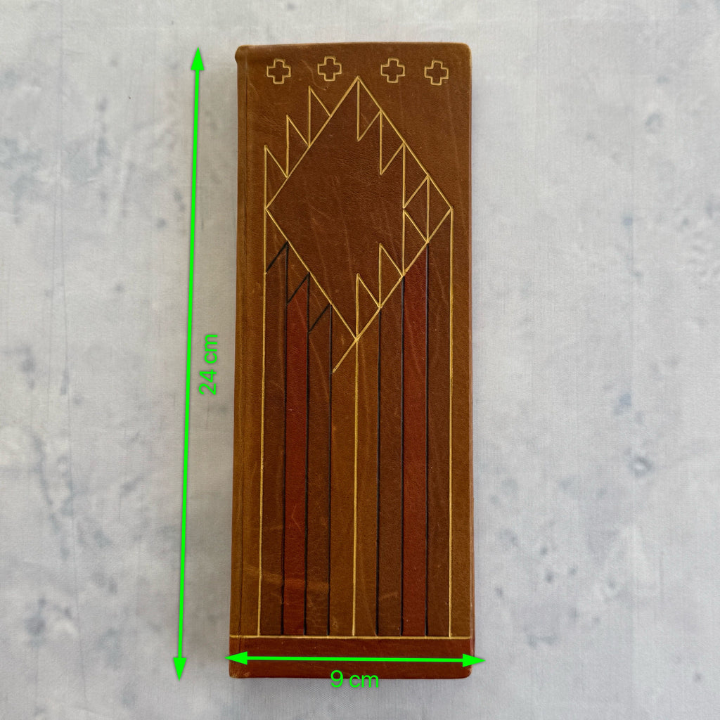 Vintage Estonian KFK Leather Notebook – Soviet Era Art Leatherwork, Geometric Design