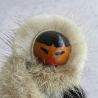 Arctic Folk Doll with Wooden Face, 9 cm