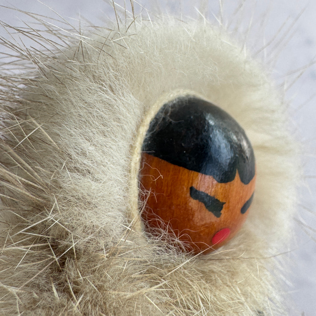Arctic Folk Doll with Wooden Face, 9 cm