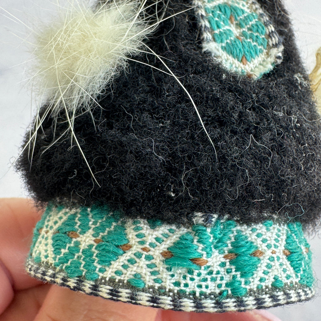 Arctic Folk Doll with Wooden Face, 9 cm
