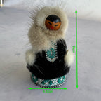 Arctic Folk Doll with Wooden Face, 9 cm