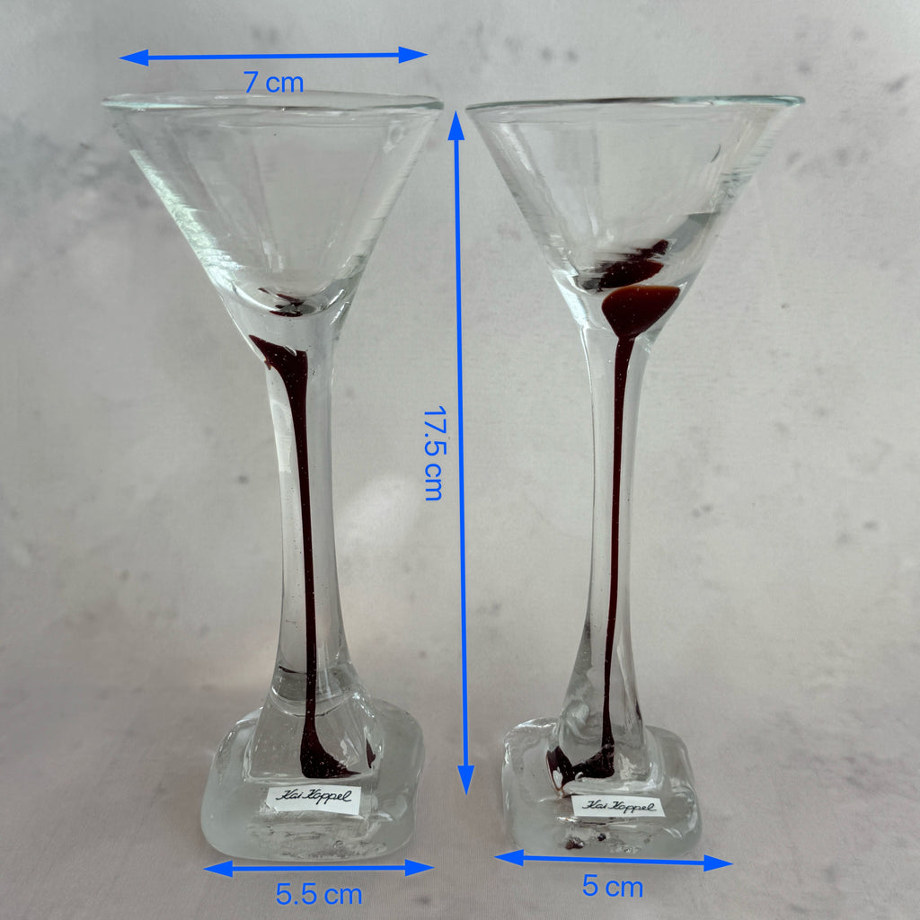 Kai Koppel Estonian Art Glass Martini Glasses – Pair