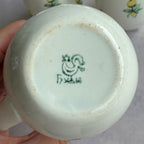 Budy Faience Lemon Cups Set of 4, Vintage Ukrainian Mugs