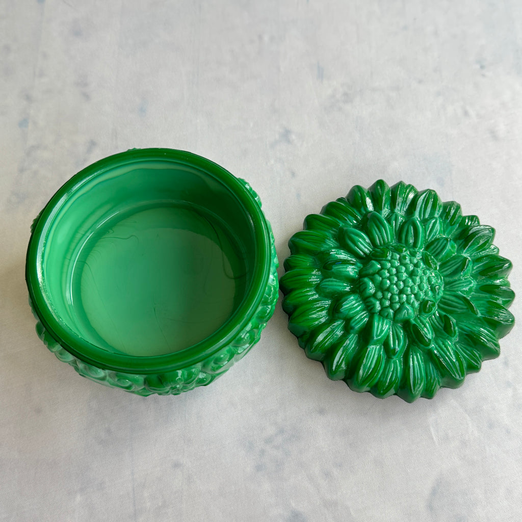 Curt Schlevogt Ingrid Malachite Glass Trinket Box