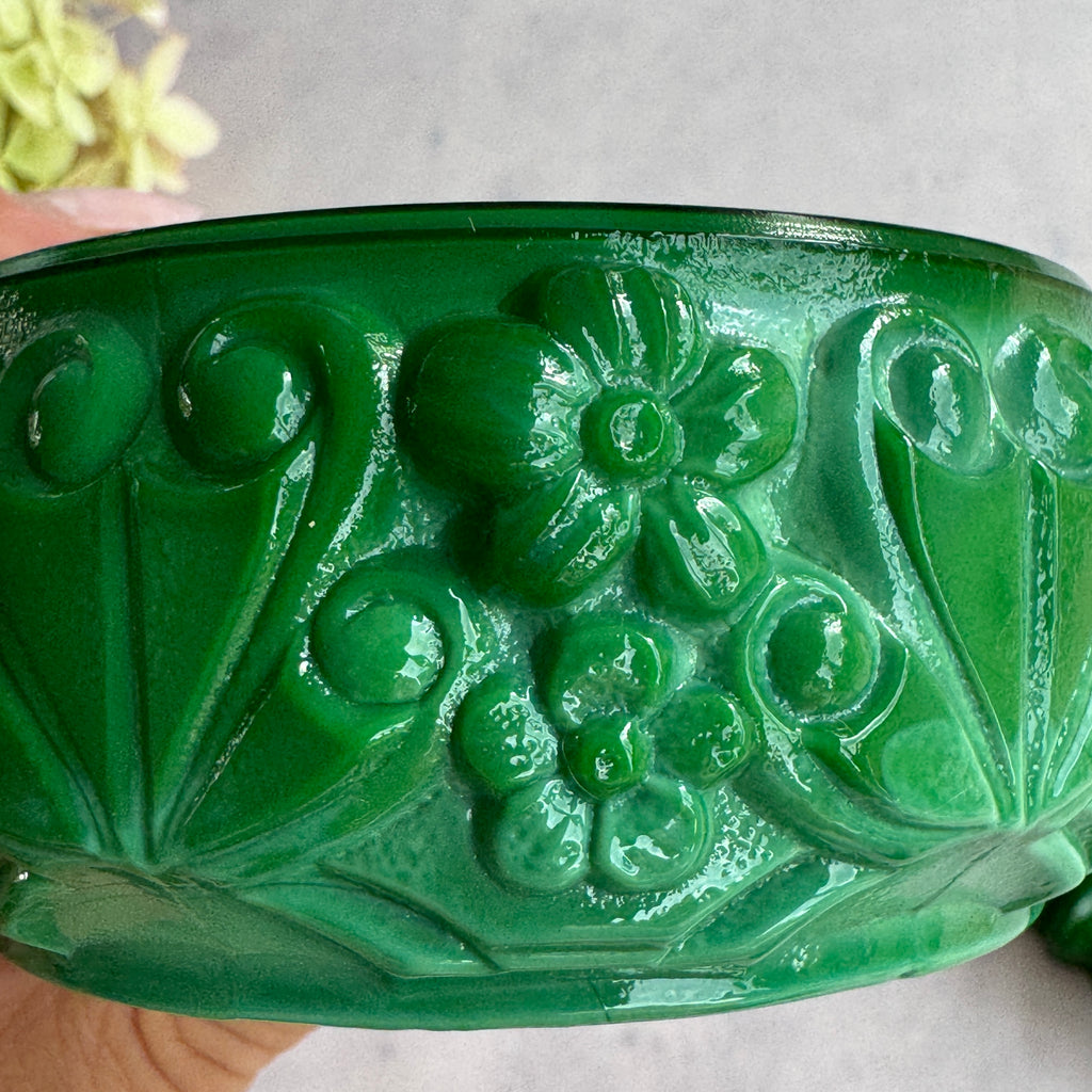 Curt Schlevogt Ingrid Malachite Glass Trinket Box