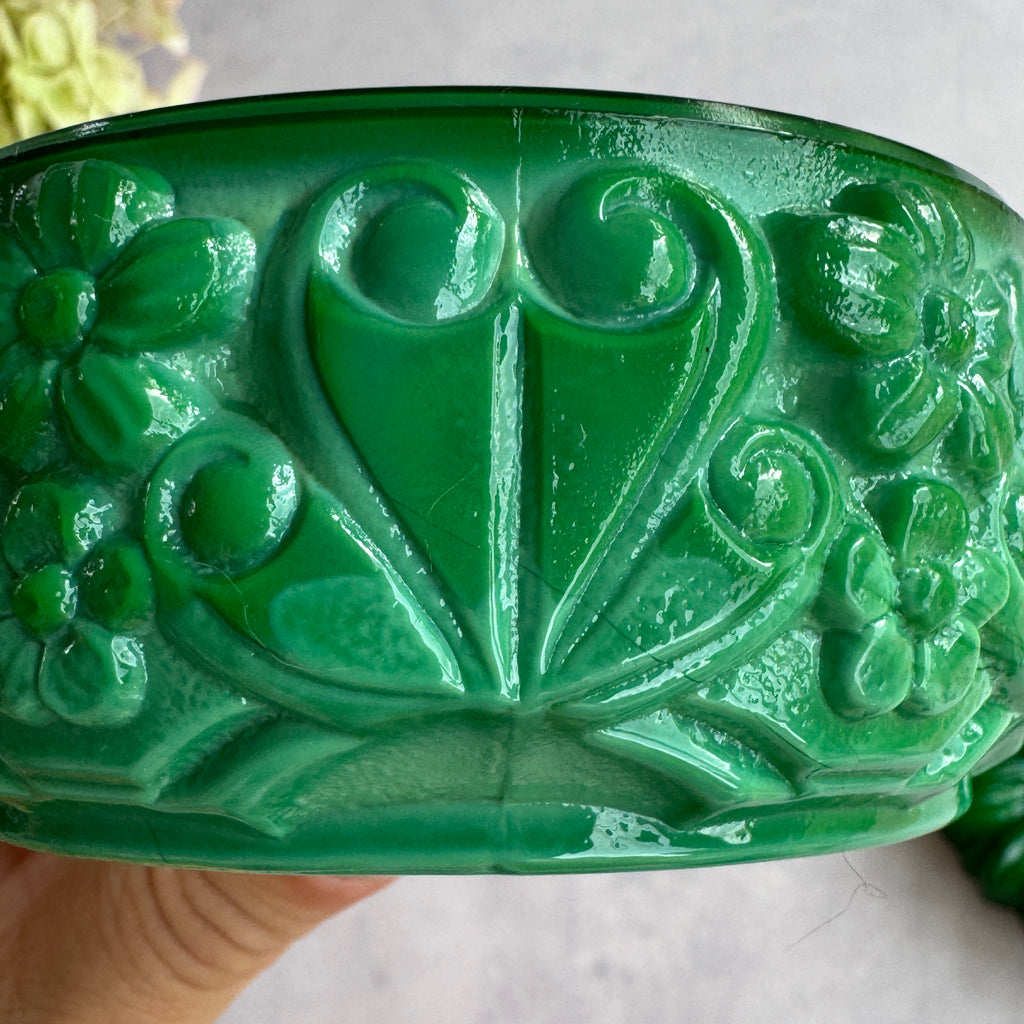Curt Schlevogt Ingrid Malachite Glass Trinket Box