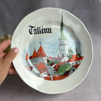 Vintage Tallinn Souvenir Plate, Estonian Old Town Ceramic