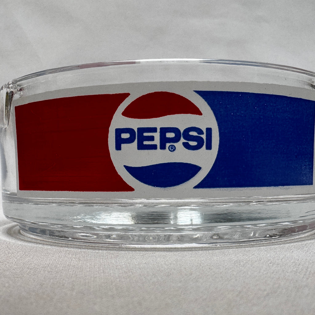 Vintage Pepsi Glass Ashtray – Retro Pepsi Cola Advertising Ashtray – Soviet Era Bar Ashtray