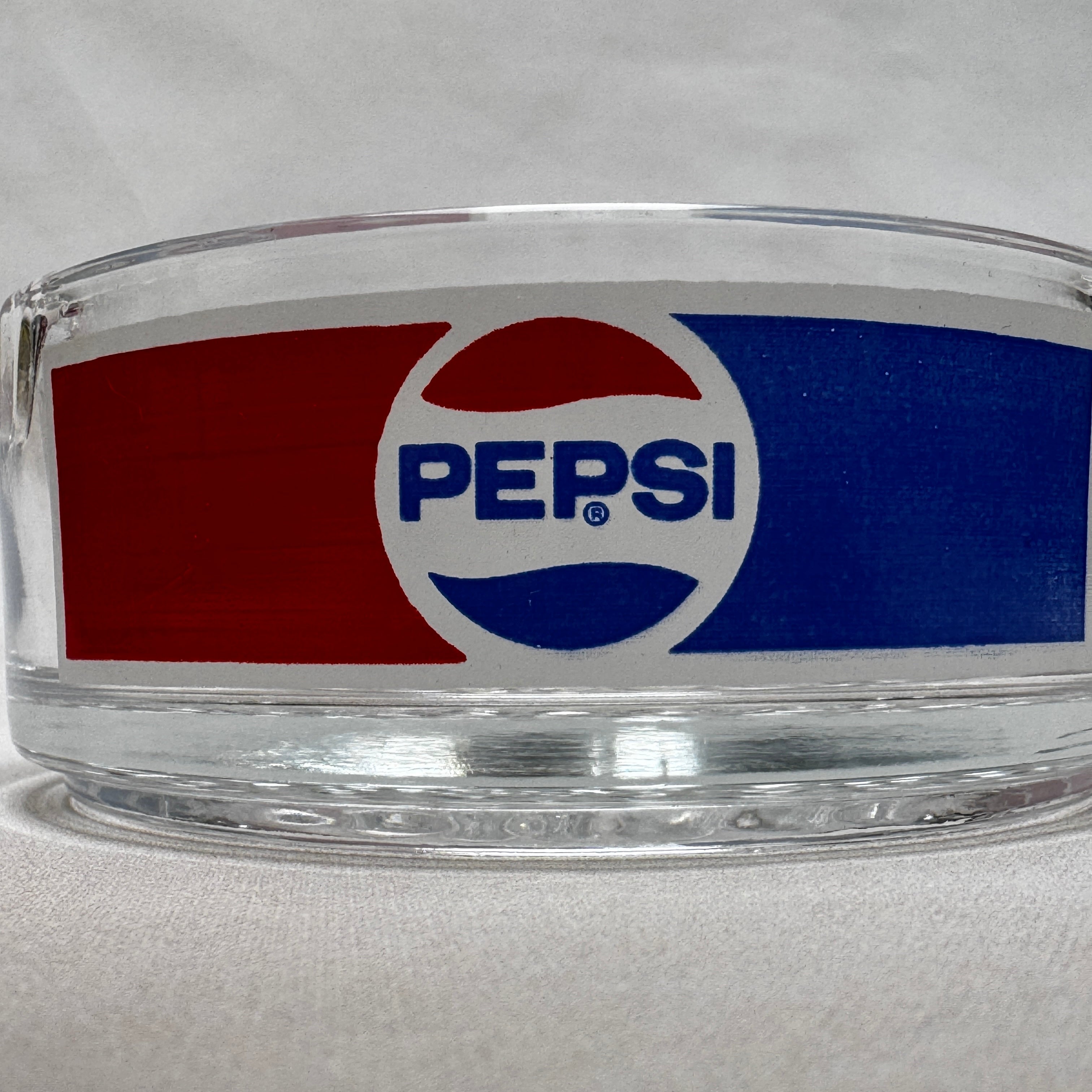 Vintage Pepsi Glass Ashtray – Retro Pepsi Cola Advertising Ashtray – Soviet Era Bar Ashtray