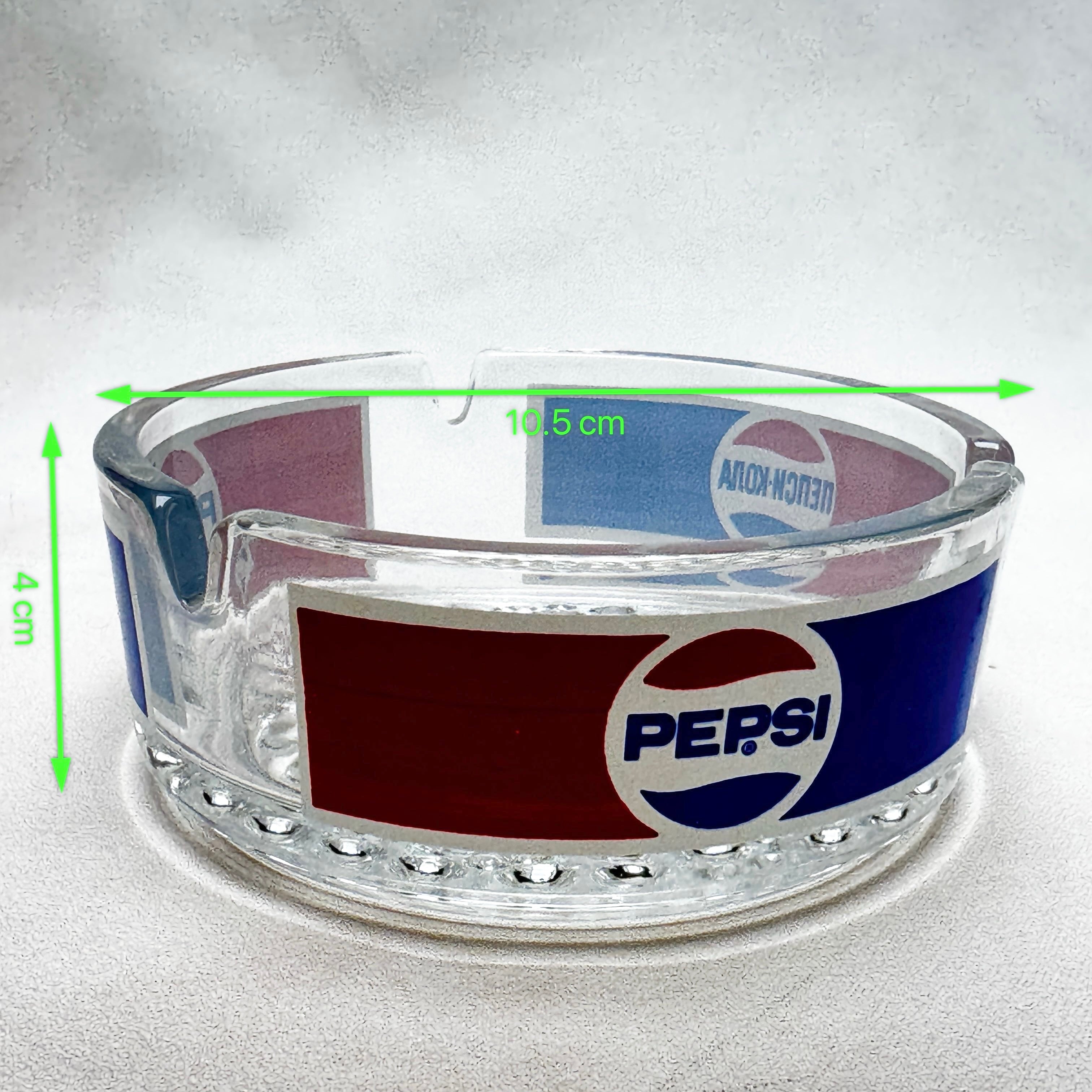 Vintage Pepsi Glass Ashtray – Retro Pepsi Cola Advertising Ashtray – Soviet Era Bar Ashtray