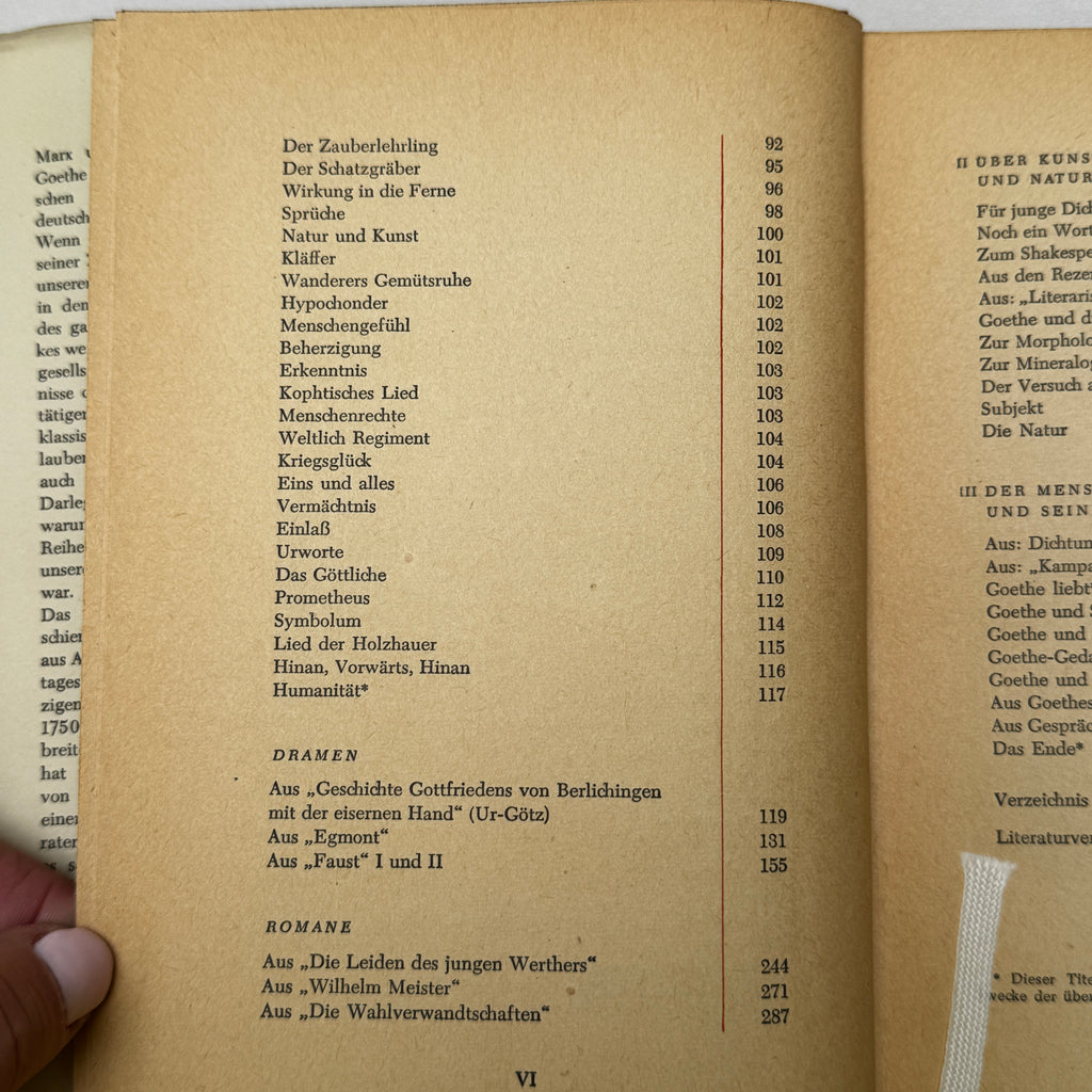 Goethe – Ein Lesebuch für unsere Zeit (1957) German Literature Book