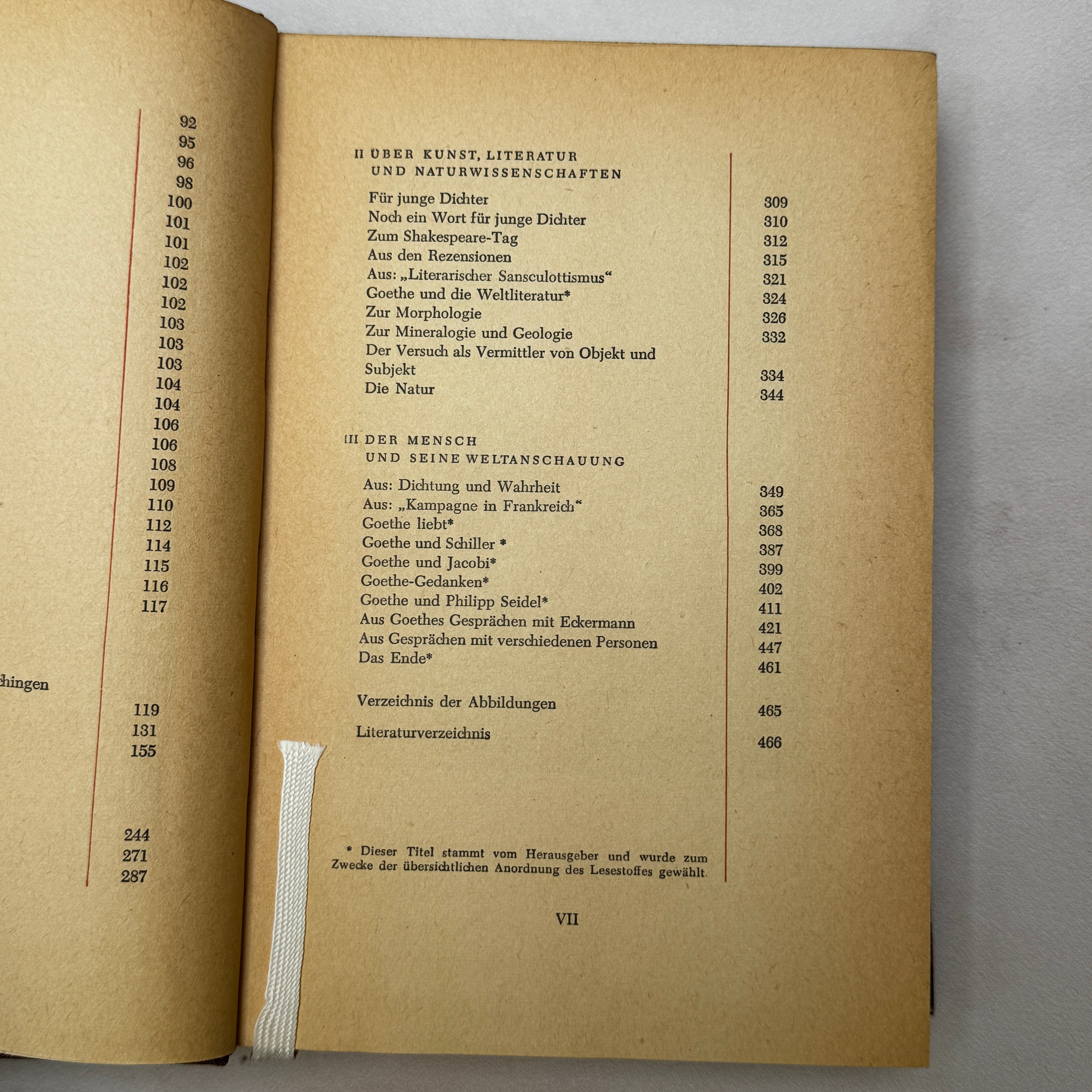 Goethe – Ein Lesebuch für unsere Zeit (1957) German Literature Book