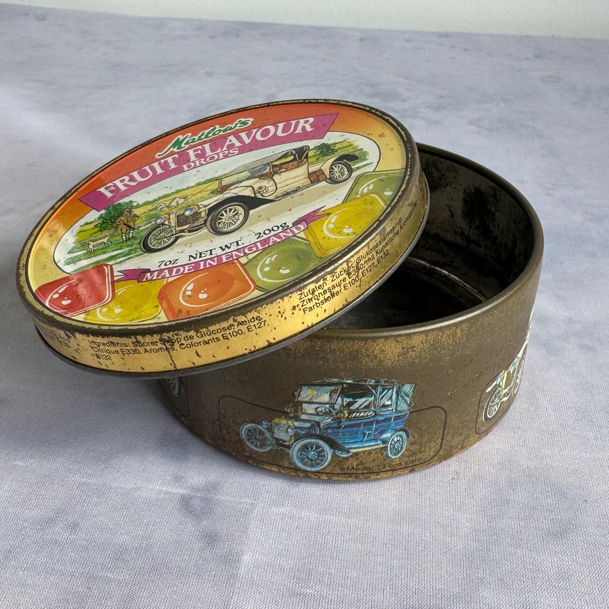 Vintage Matlow's Classic Cars Candy Tin