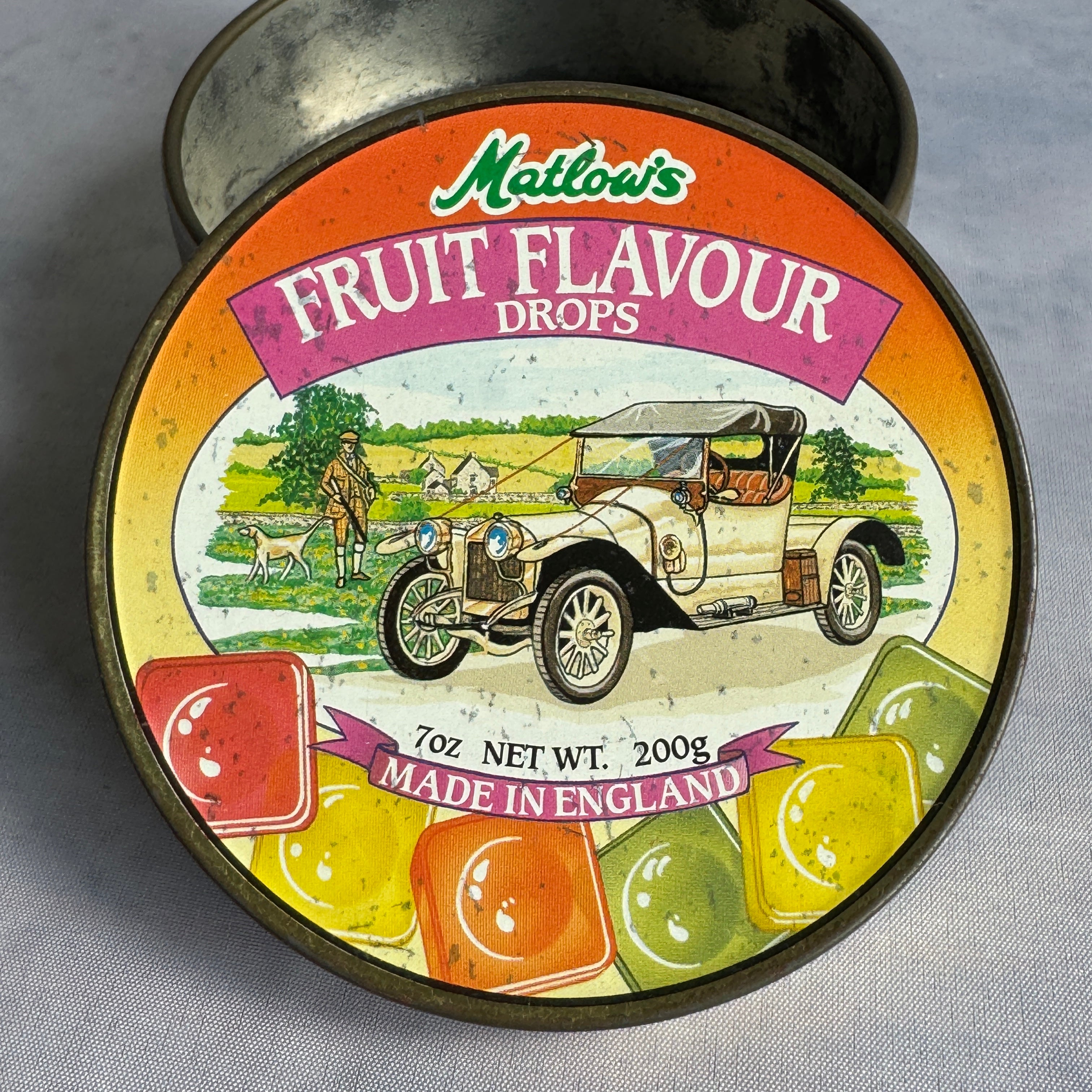 Vintage Matlow's Classic Cars Candy Tin