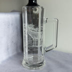 Etched Glass Beer Mug with Red Deer Stag – 0.5 L Hunting Stein, 20 cm