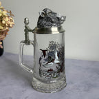 Vintage BMF German Beer Stein with Wild Boar Head Lid – 0.5L