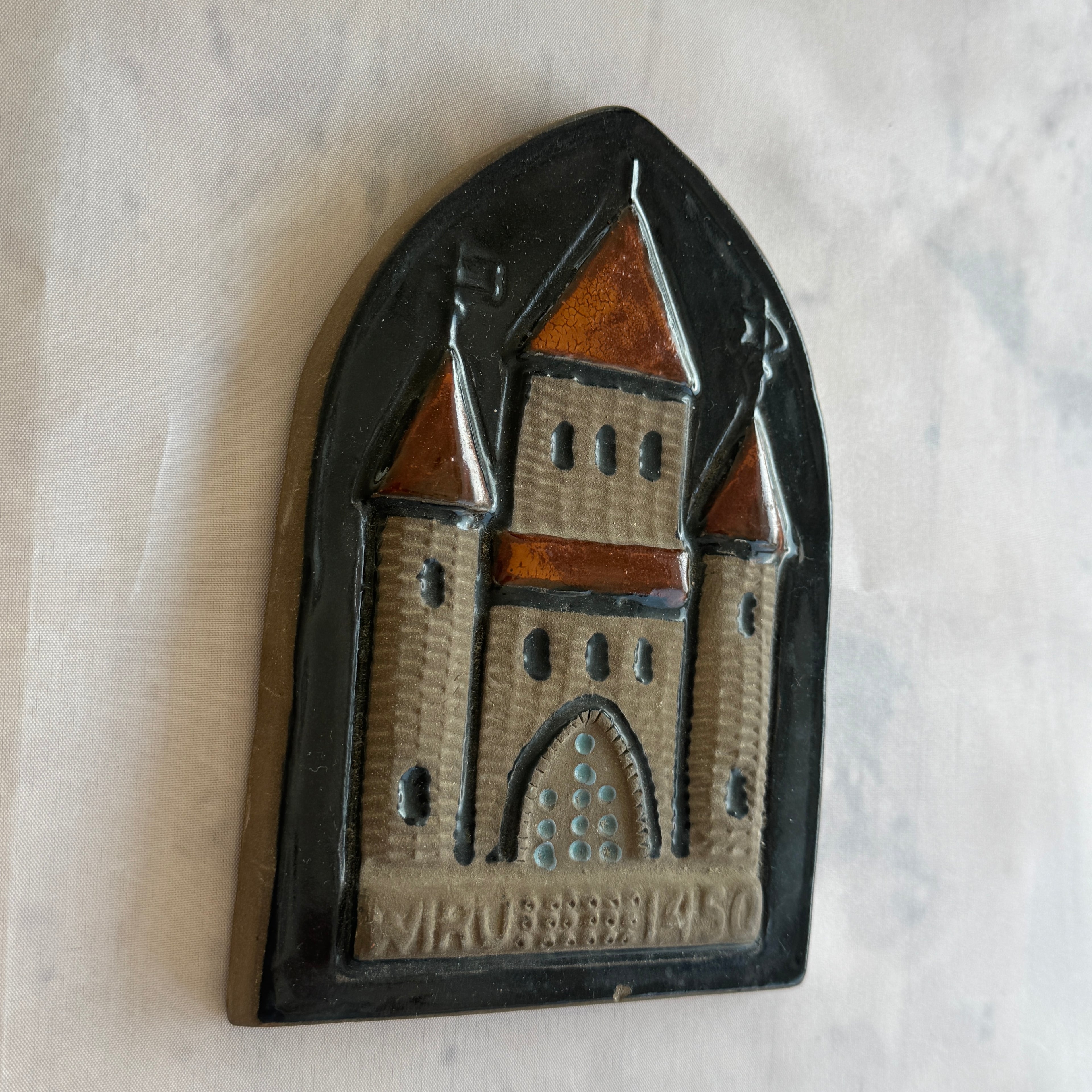 TEKT Ceramic Wall Plaque "Wiru 1450" – Tallinn Old Town Estonian Pottery