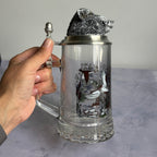 Vintage BMF German Beer Stein with Wild Boar Head Lid – 0.5L
