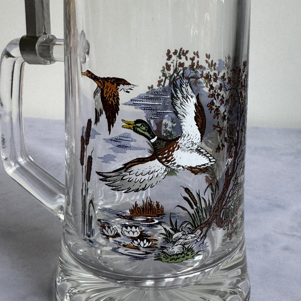 Vintage BMF German Beer Stein with Wild Boar & Duck Hunting Scene – 0.5L