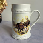 Porcelain Beer Mug with Lynx and Wild Boar – Hunting Scene Stein