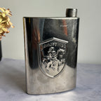 Soviet Stainless Steel Hip Flask 0.75 L – Zaporozhye Cossack Emblem, USSR
