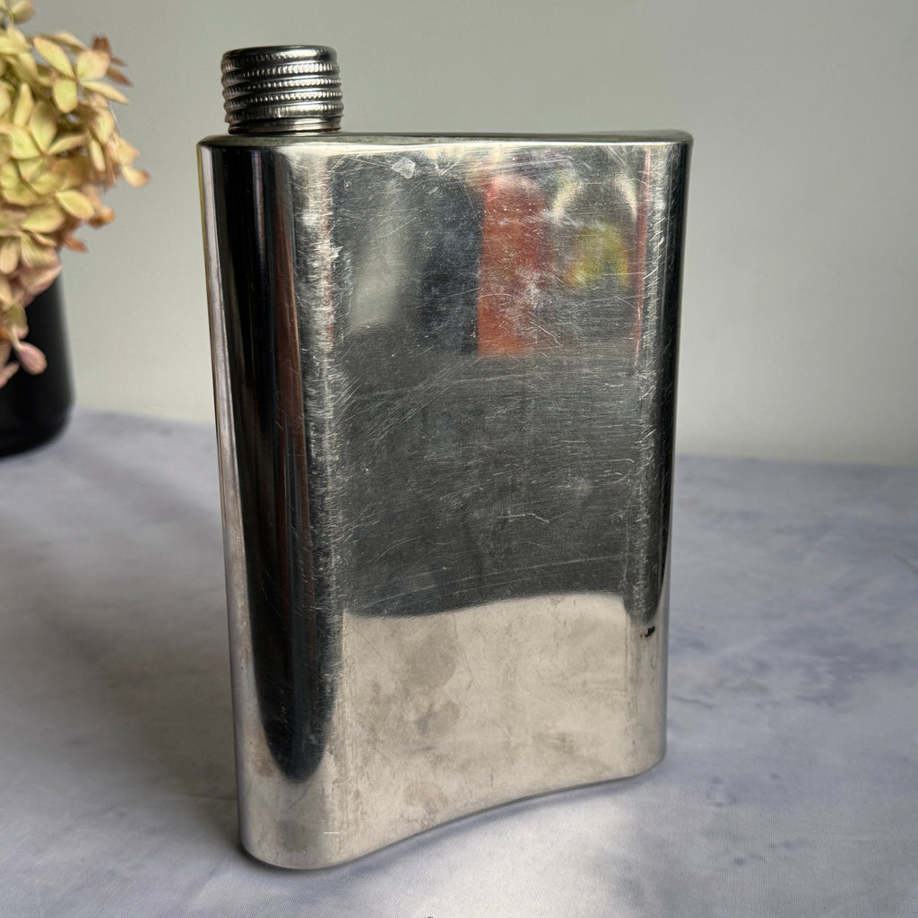 Soviet Stainless Steel Hip Flask 0.75 L – Zaporozhye Cossack Emblem, USSR