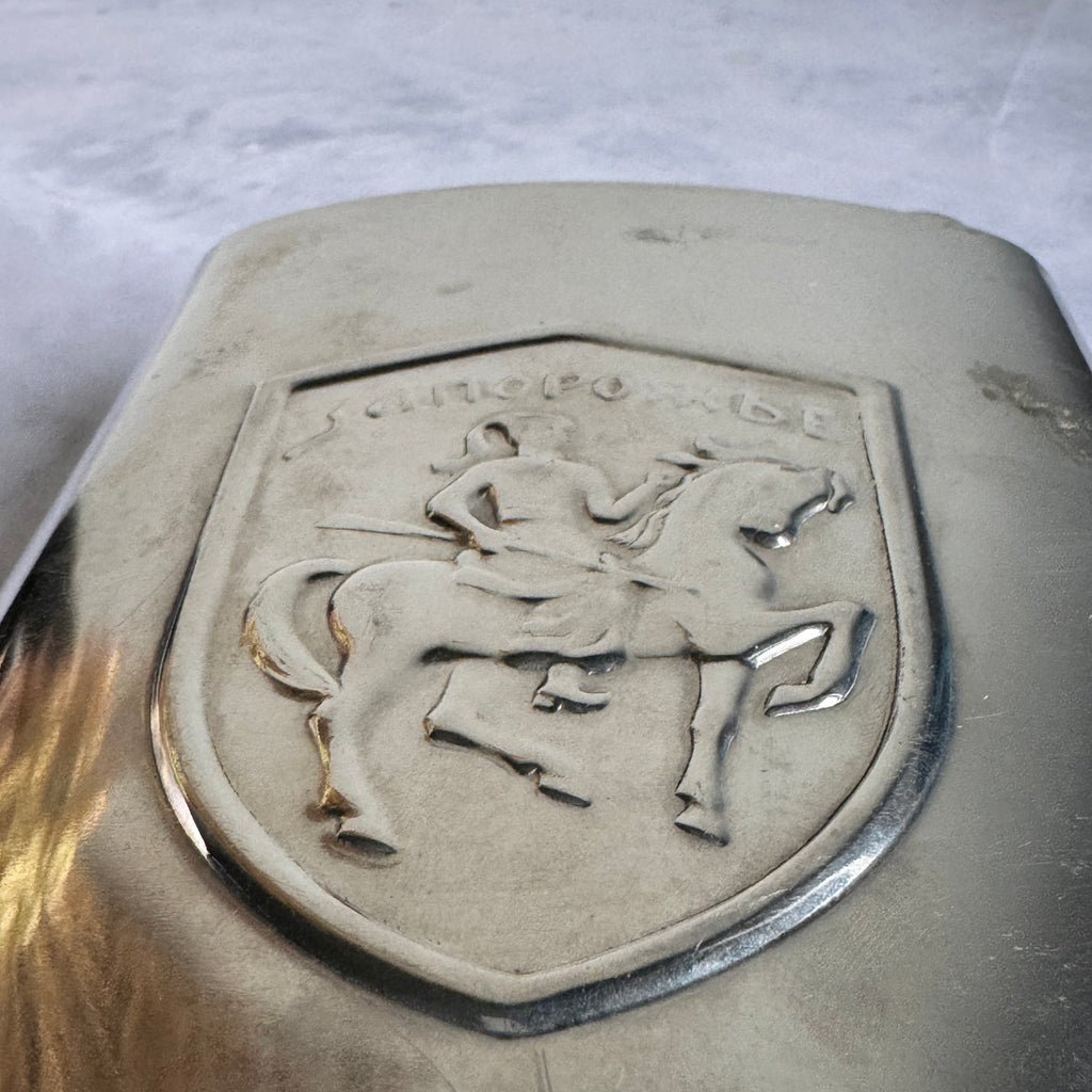 Soviet Stainless Steel Hip Flask 0.75 L – Zaporozhye Cossack Emblem, USSR