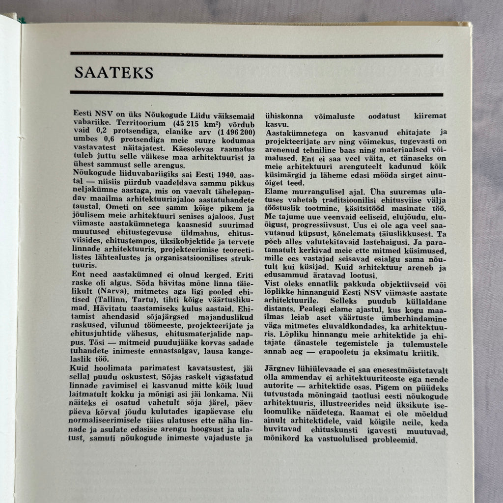 Soviet Modernism Architecture Book – Nõukogude Eesti Arhitektuur (1983) Mart Port – Tallinn Baltic Architecture