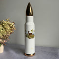 Bullet Shaped Ceramic Decanter with Roe Deer – Gold Tip Cork Stopper, 31 cm