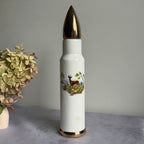 Bullet Shaped Ceramic Decanter with Roe Deer – Gold Tip Cork Stopper, 31 cm