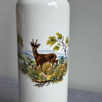 Bullet Shaped Ceramic Decanter with Roe Deer – Gold Tip Cork Stopper, 31 cm