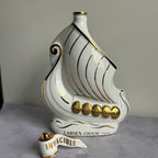 Larsen Cognac Viking Ship Decanter “Invincible” – White Limoges Porcelain, Box