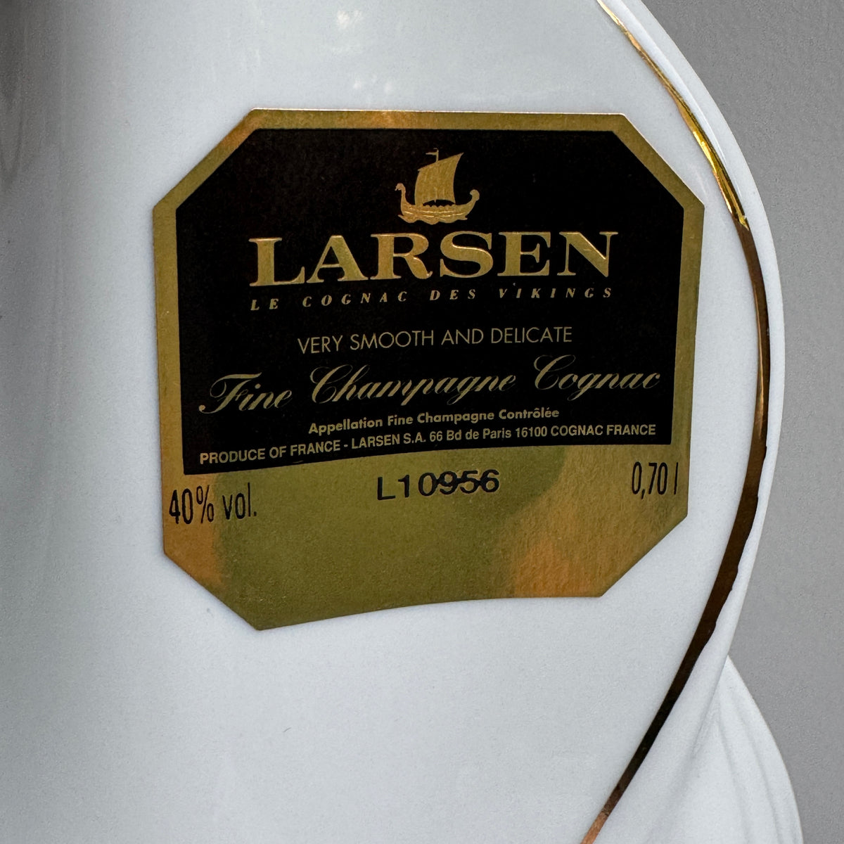 Larsen Cognac Viking Ship Decanter “Invincible” – White Limoges Porcelain, Box